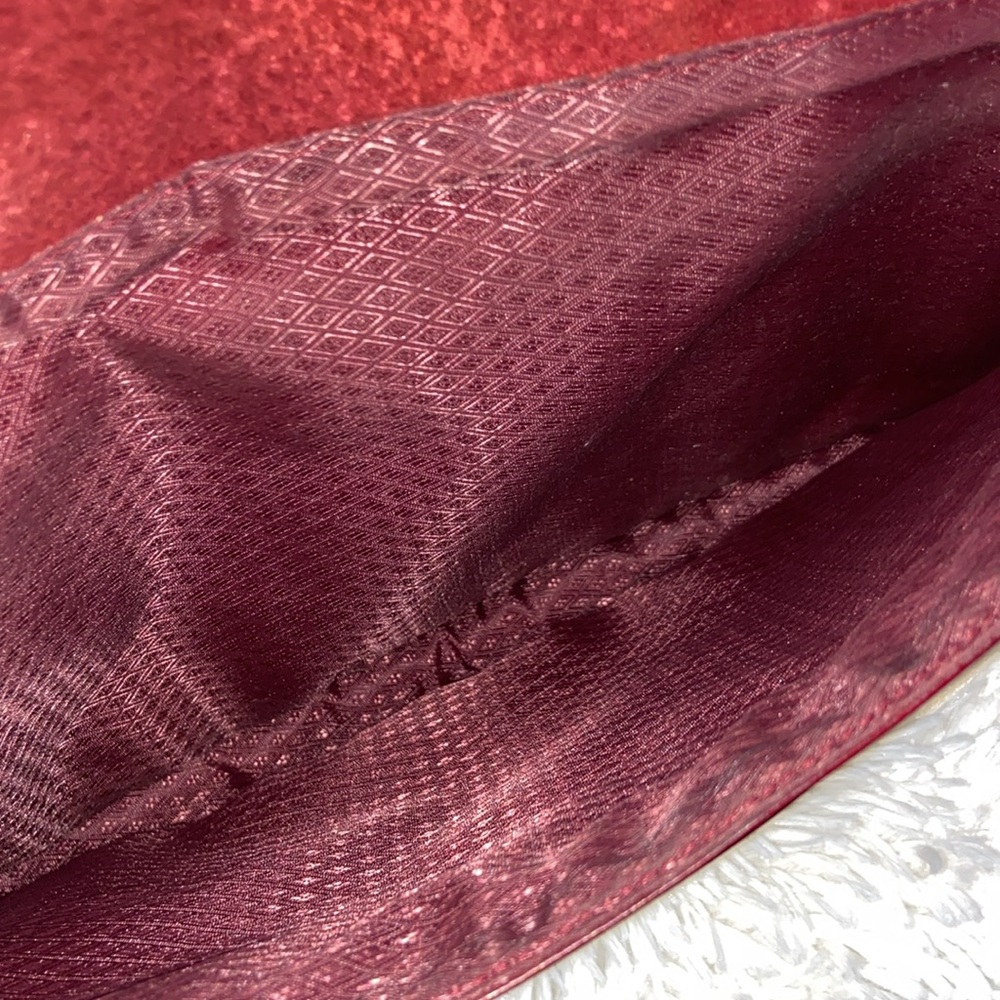 Vintage Bag genuine Eel skin shoulder & clutch bag Dark red magnetic closure - Picture 5 of 16